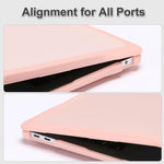 MOSISO protective case pink showing the bottom shell with built-in ventilation slots for cooling.