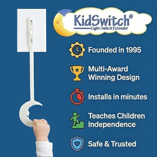 Toddler using Kidswitch glow in the dark extender