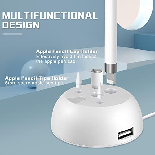 Premium electronic stylus charging station with glowing LED indicator light