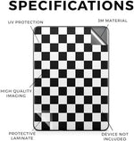 Close up of 3M vinyl checkerboard texture on Kindle device