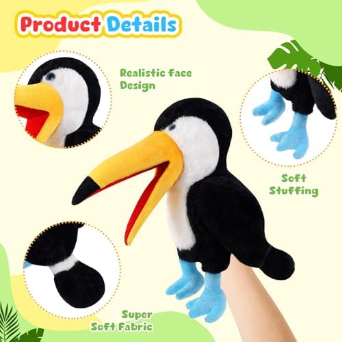 Child using ZJoey toucan puppet for imaginative storytelling