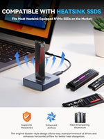 Tool-free electronic storage adapter displaying horizontal toaster style design