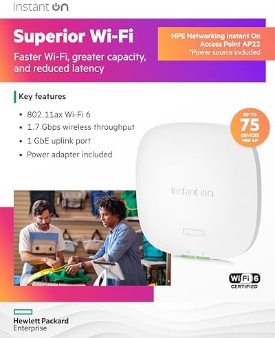 Aruba Instant On AP22 premium business grade network device angled view