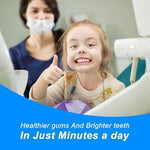 Multi colored dental irrigator nozzle refills demonstrating family friendly identification rings