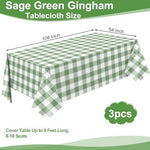 NatNarr sage green checkered tablecloth with scalloped edge detail