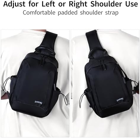 Zmeiikj travel satchel worn by model for scale