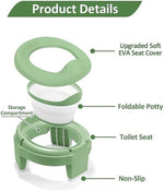 MCGMITT Portable Potty for Kids Travel - Foldable Training Toilet Chair for Toddler Girls with Storage Bags, Potty Training Toilet for Outdoor and Indoor Easy to Clean(Green) - Image 6
