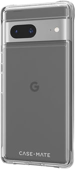 Case-Mate clear shockproof case installed on Google Pixel 7A back profile