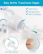 Close up view of the contour shaped silicone teat for natural latching.