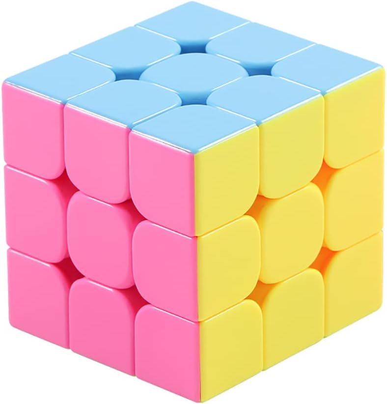 Cailezhi 3x3 speed cube front view showing vibrant stickerless puzzle layout.