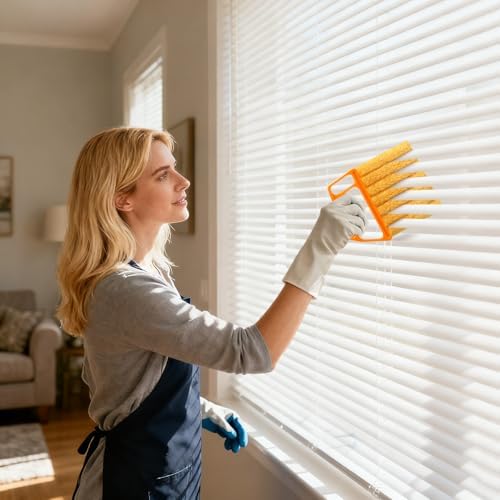 2 Pcs Blind Cleaner Duster Tool,Blind Dusters for Cleaning,Cleaning Brush,7 Finger Dusting Cleaner Tool for Window & Air Conditioner,Window Blinds Cleaner Microfiber Washable - Image 7