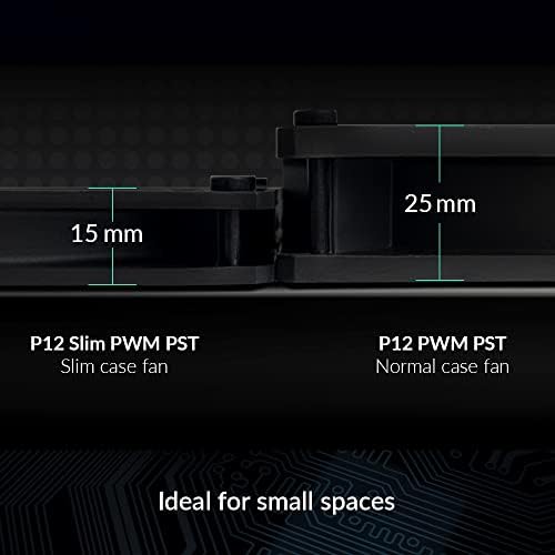 ARCTIC P12 Slim three pack side view showing extra slim 15 Millimeter thickness profile