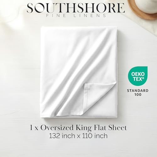 Close-up view of the premium double-brushed microfiber fabric on an oversized top sheet.