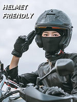 Elasticity demonstration of the ROCKBROS bicycle sun protection mask stretching effortlessly.