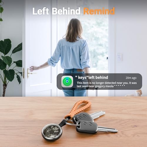 TSIEUSL Bluetooth item finder attached to a set of keys illustrating proximity tracking feature.
