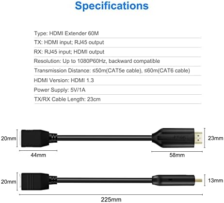 Back view of Wiistar HDMI transmitter with power port