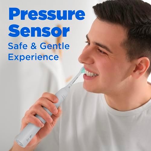 Close-up shot of the Philips Sonicare click-on brush head highlighting the dense sonic cleaning bristles.