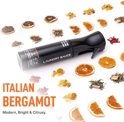 Imported USA fabric refresher spray bottle with Italian bergamot label