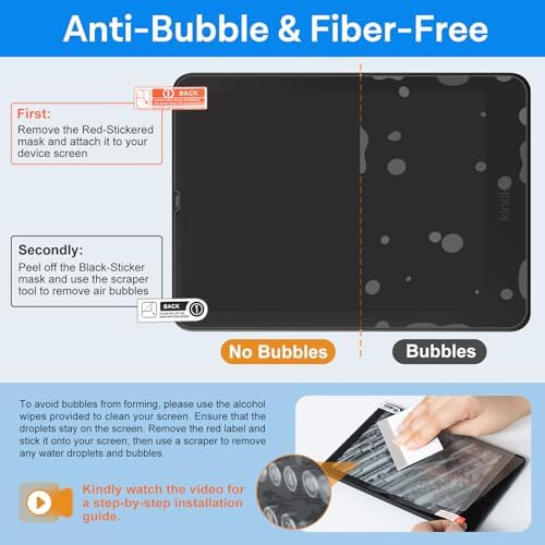 Close up of CoBak matte PET film texture on e-reader screen