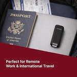 Rear view of Inseego USB8 global LTE modem hardware