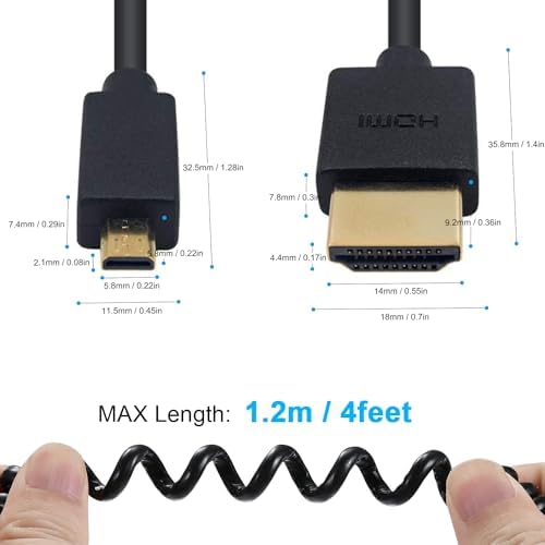 Duttek portable micro HDMI cable in travel bag