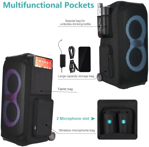 LEFOR-Z protective speaker storage sleeve showing multi window zipper access