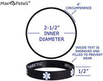 Adult size waterproof diabetes emergency alert wristbands in blue red white gray and black