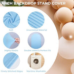 Babenest light blue photography background used at a birthday party setup