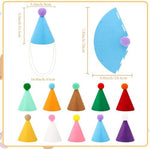Multicolored cone hats for stuffed animals