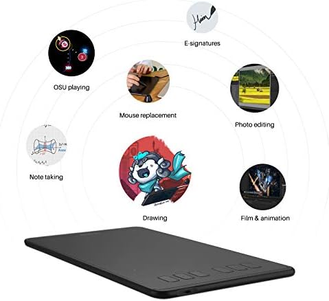 Graphic tablet packaging contents including active drawing pad and stylus accessory
