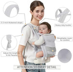 Shiaon infant holder carrier side profile showing adjustable shoulder straps