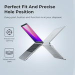 EooCoo ultra thin high transparency keyboard cover skin laid over laptop keys showing clear backlight visibility.