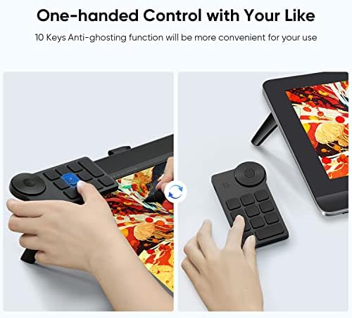 XP-PEN multi-functional shortcut controller demonstrating independent application layout setup capability for advanced digital illustration artists.