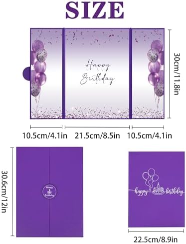 Darunaxy purple milestone birthday guestbook unfolded