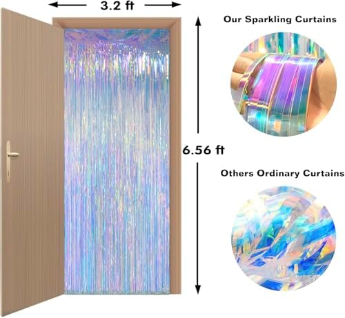 Melsan iridescent foil fringe curtain installed as a high quality photo booth background display.
