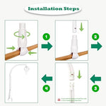 LIUDHPSP baby bed bell toy holder showing measurements of the 3.34 inch adjustable claw opening width