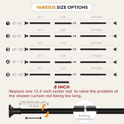 Widyana heavy duty rod installed in a modern bathroom