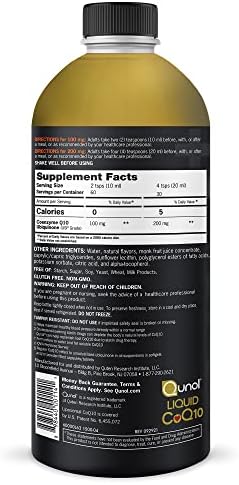 Vegetarian and gluten free Qunol liquid CoQ10 bottle for cell energy