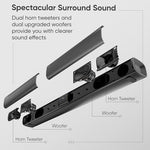 Side profile of WebsLand sound bar showing connectivity ports
