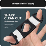 roygra Cigar Cutter Set (10 Pack), Enlarged 65 Ring Fit Almost Cigars, Guillotine Double Blade, Cigar Accessories for Men, Plastic Smoking Accessories Tool, Portable Sharp Clean Cut - Black - Image 3