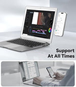 CloudValley adjustable laptop phone mount showing the foldable extension arm mechanism