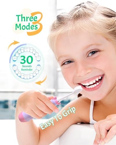 Side view of NELL&WELL battery powered toothbrush showing three cleaning modes