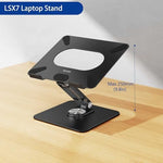 Besign LSX7 foldable computer stand completely flattened for storage or travel portability.