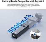NEEWER 5000mAh portable charging power pack connected to a gimbal camera for extended recording.