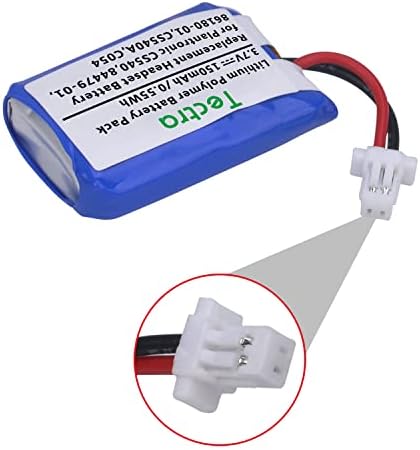 Tectra 84479-01 and 86180-01 compatible headset batteries highlighting the slim safety protective circuit casing