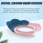 Compact folded view of the lightweight travel-friendly infant hair washing hat.