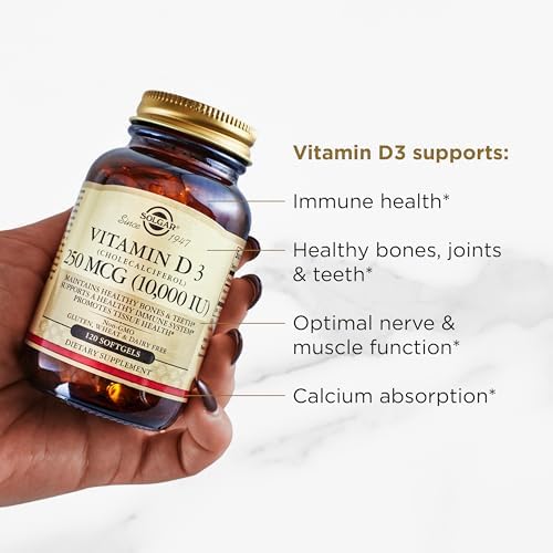 Authentic imported Solgar non-GMO gluten free vitamin D3 softgels premium packaging details