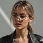Close up of Aisswzber unisex glasses showing quality hinges