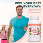 Vital Nutritive fruit and veggie supplement bottle side profile