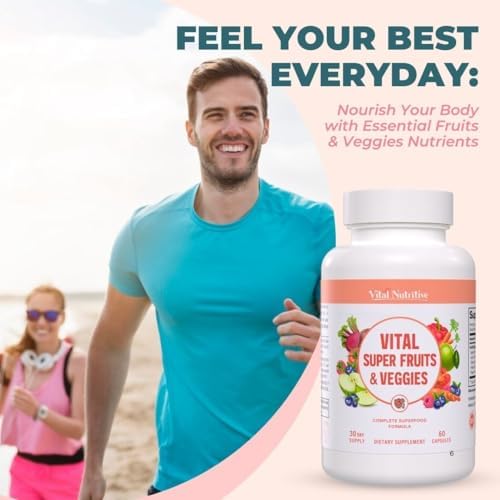 Vital Nutritive fruit and veggie supplement bottle side profile
